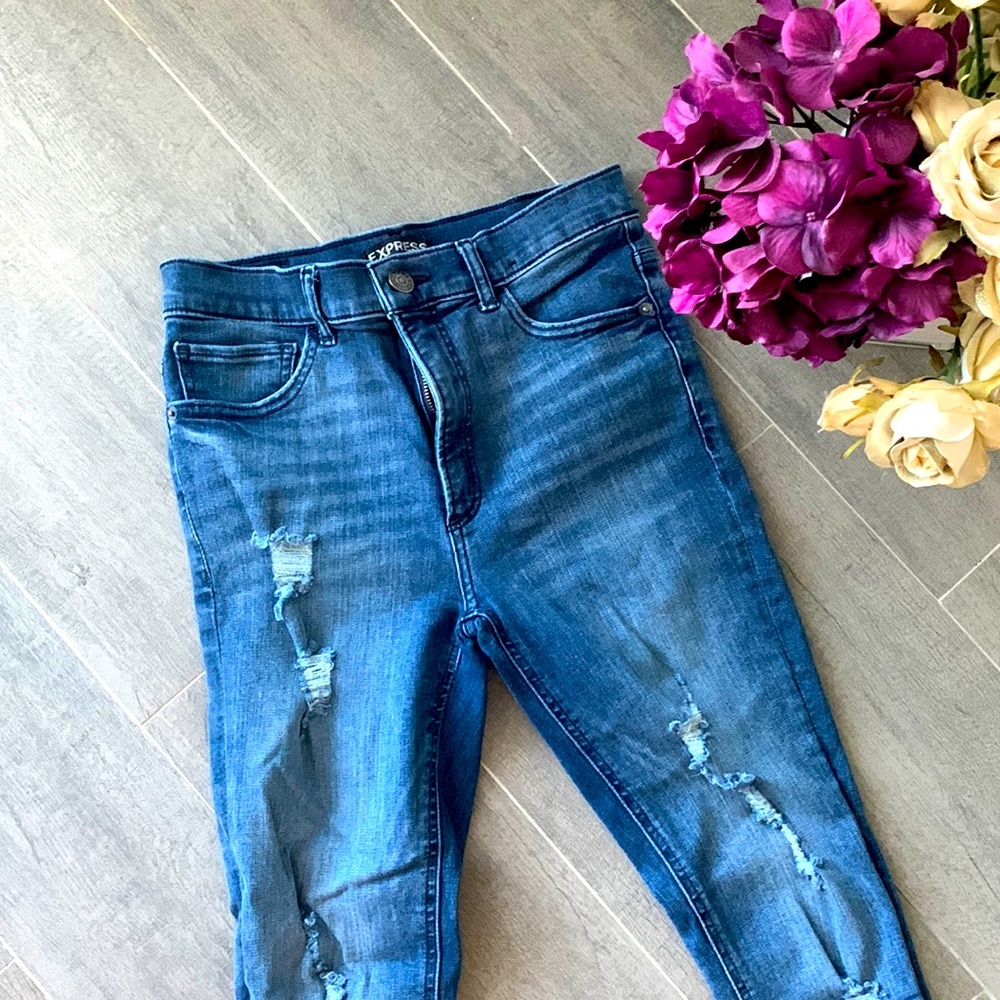 Express denim Perfect ankle legging high rise size 4 - Picture 1 of 10